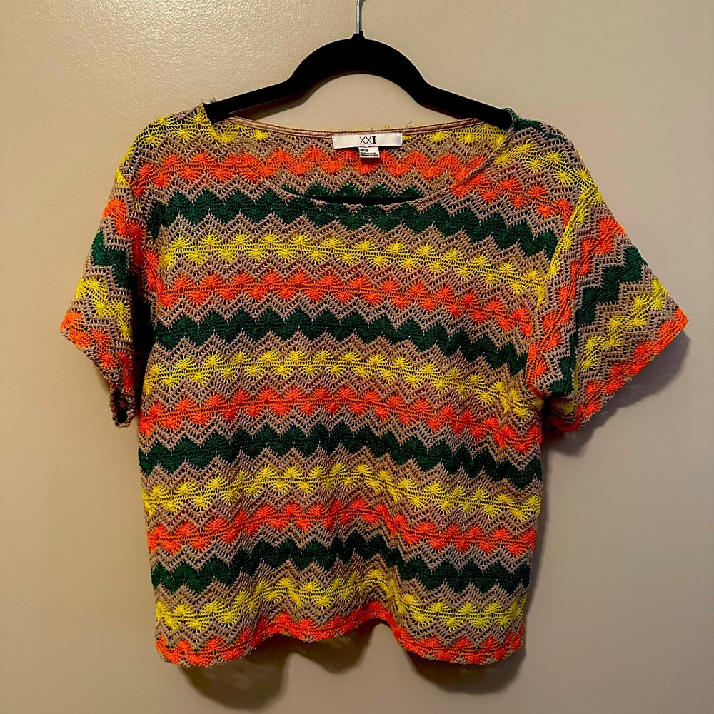 Crochet top with geo design.